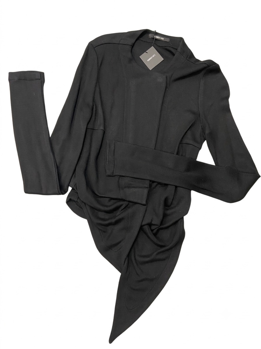 Kimberly Orvitz Drape Front Black Minimalist Style Knit Jacket HH
